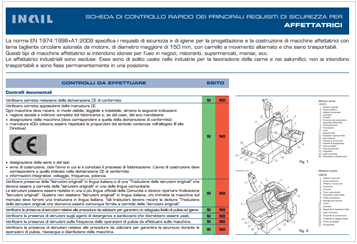 Read more about the article Bar e Ristorazione: Le schede INAIL sicurezza macchine alimentari (affettatrici, frullatori, planeta …